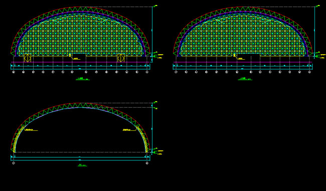 兖州跨度110米，拱高35_7米煤棚网架